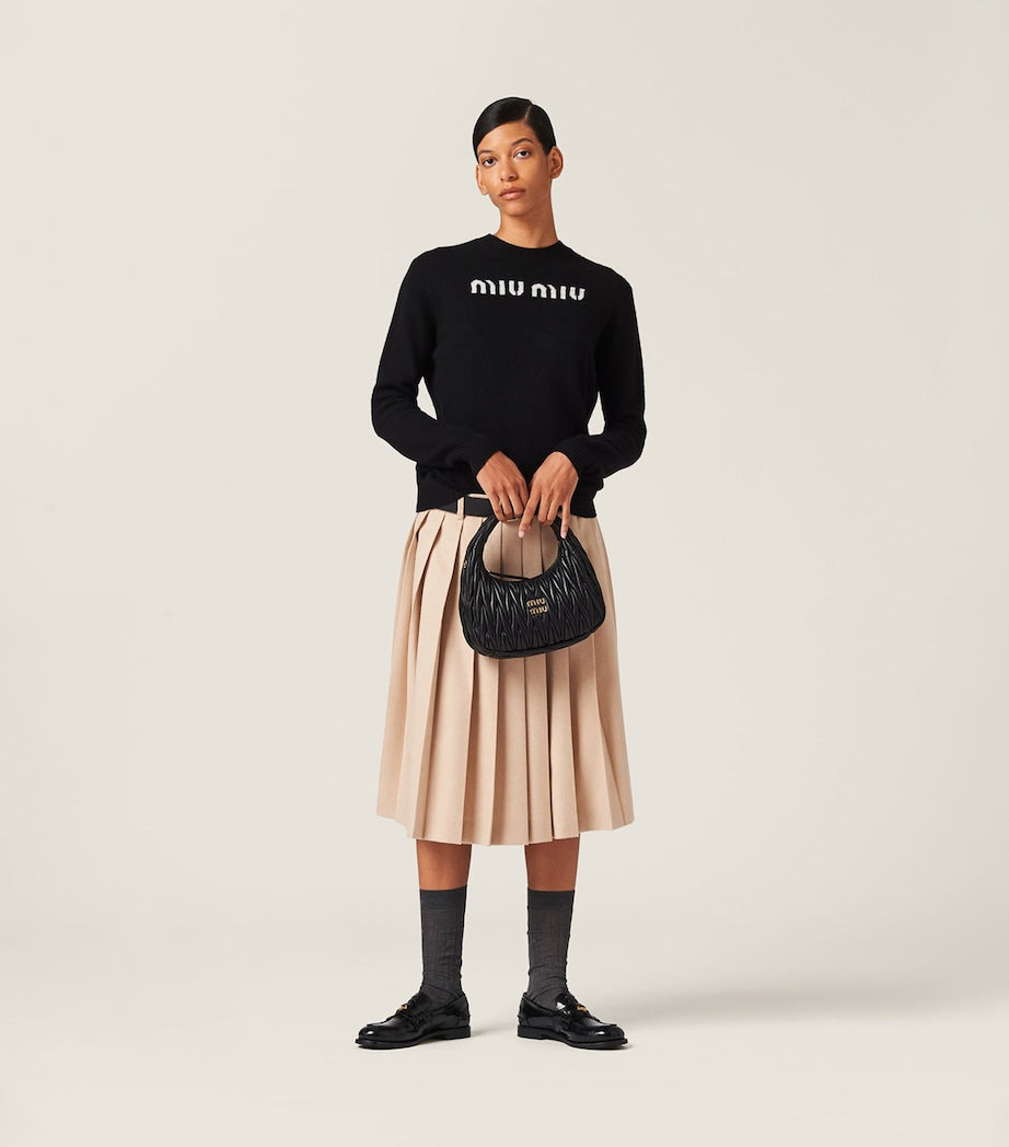 Black Cashmere Logo Sweater