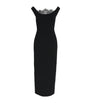 Roland Mouret Black Wool-Lace Midi Dress