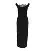 Roland Mouret Black Wool-Lace Midi Dress