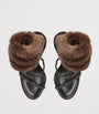 René Caovilla Brown Fur-Trim Cleo Sandals 105