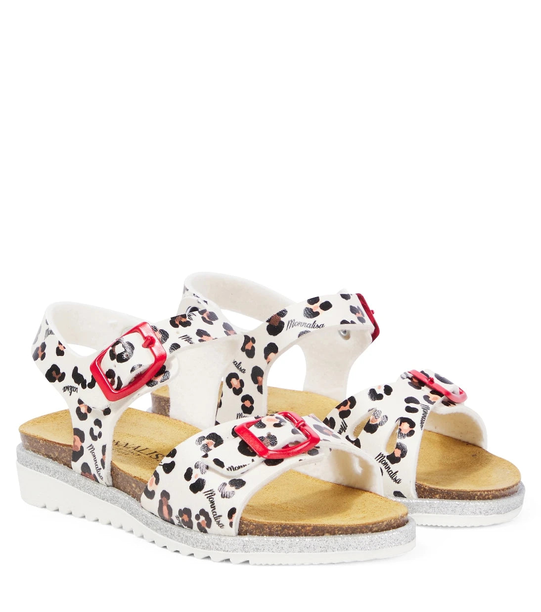 Monnalisa - Leopard-print faux leather sandals