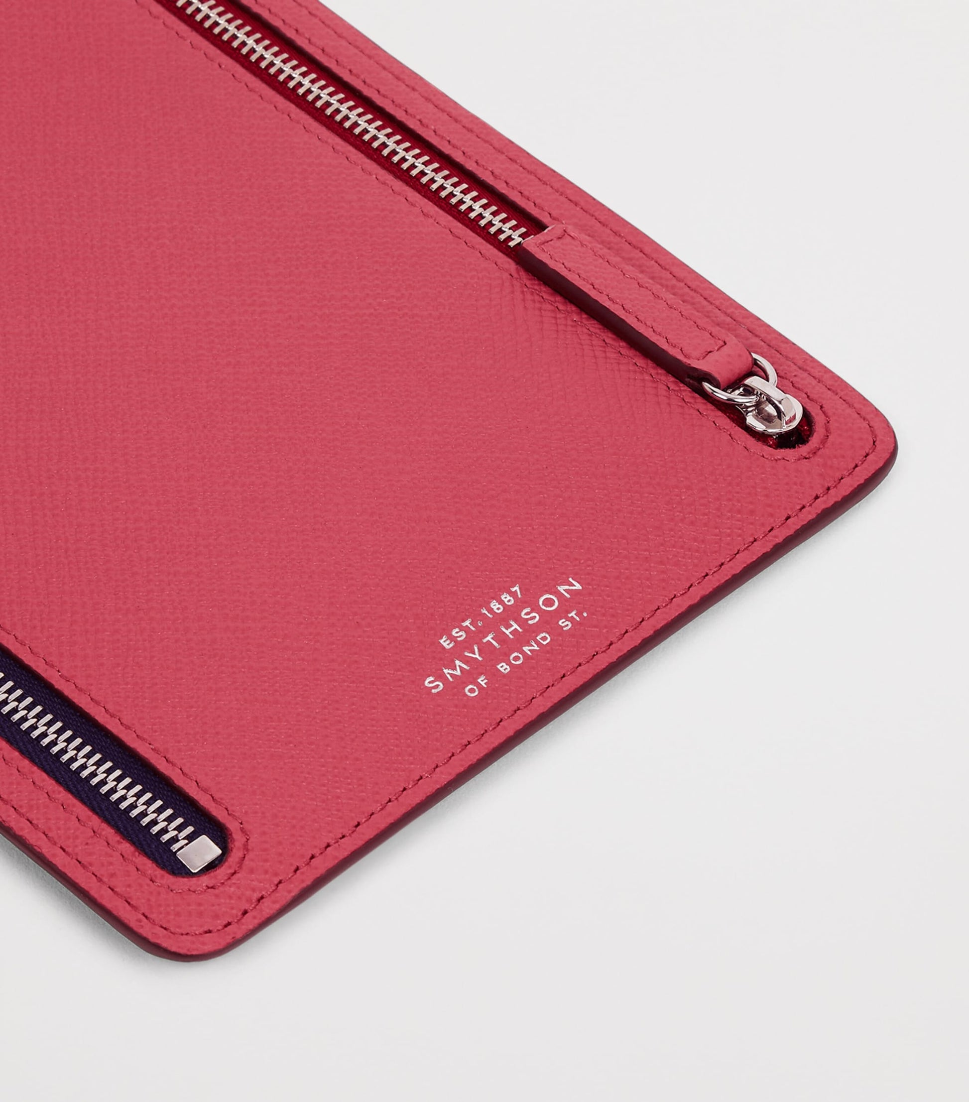 Pink Panama Leather Multi-Zip Wallet
