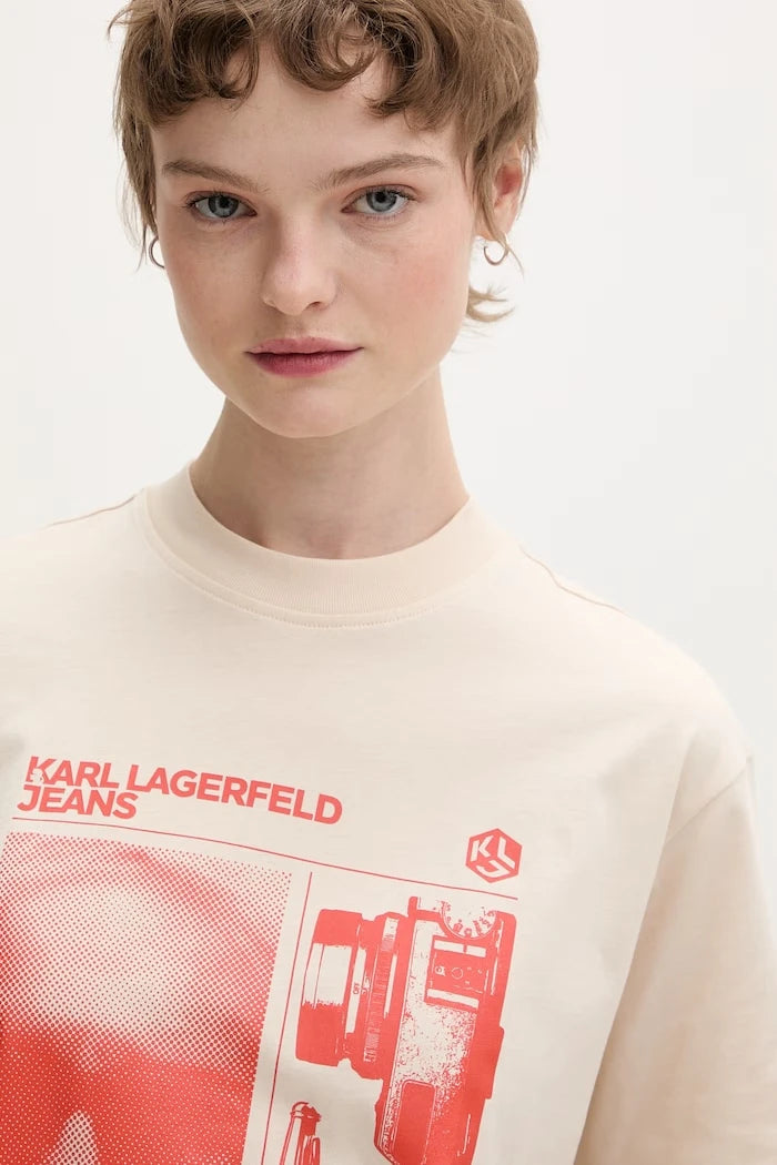 Karl Lagerfeld Jeans kadın pamuklu tişört