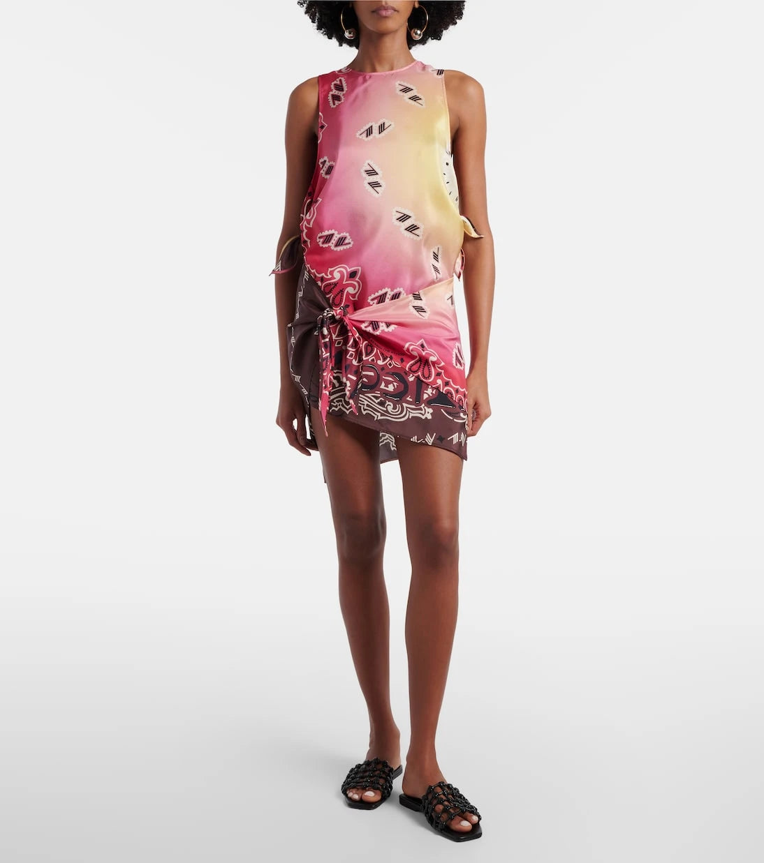 The Attico - Printed silk minidress