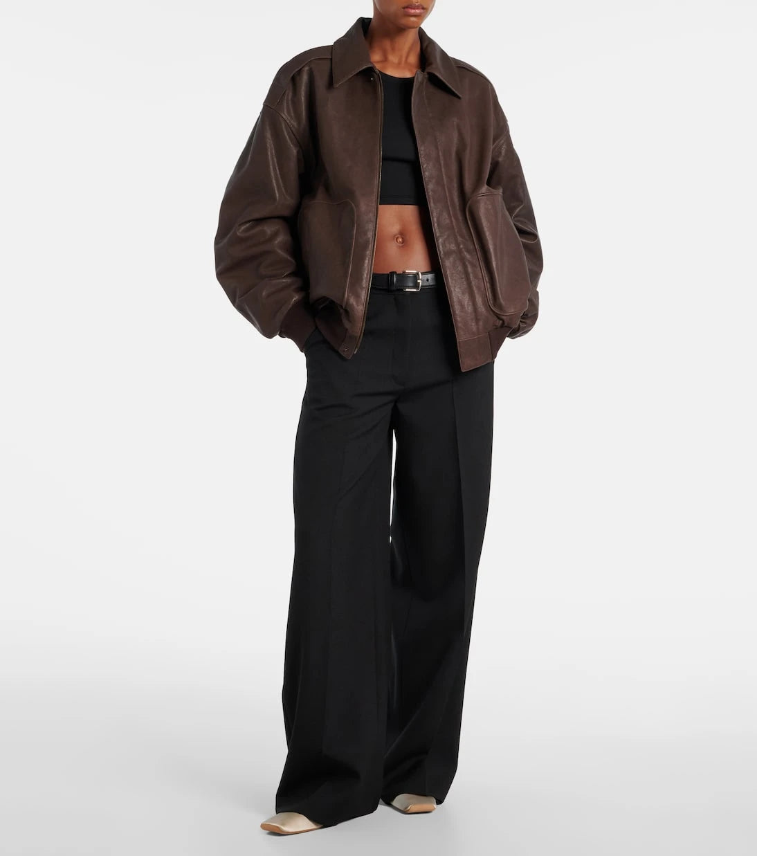 Calvin Klein Collection - Pamela ribbed-knit cotton-blend crop top