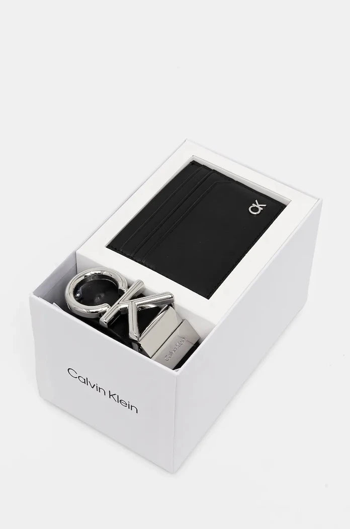 Колан и кожен калъф за карти Calvin Klein