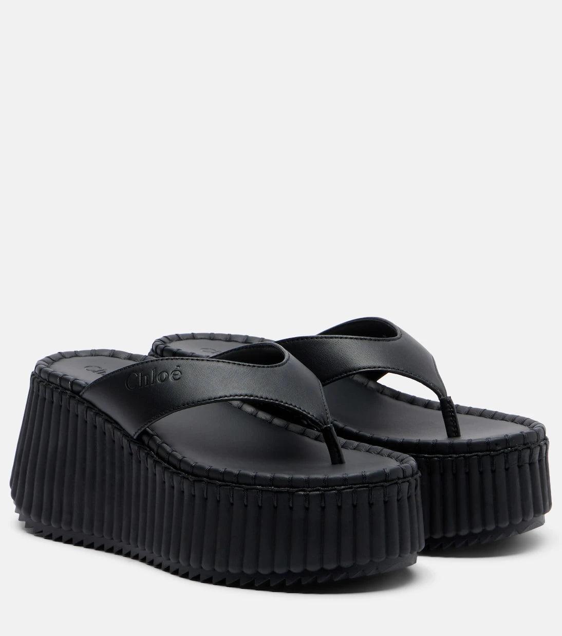 Chloé - Nama leather platform thong sandals