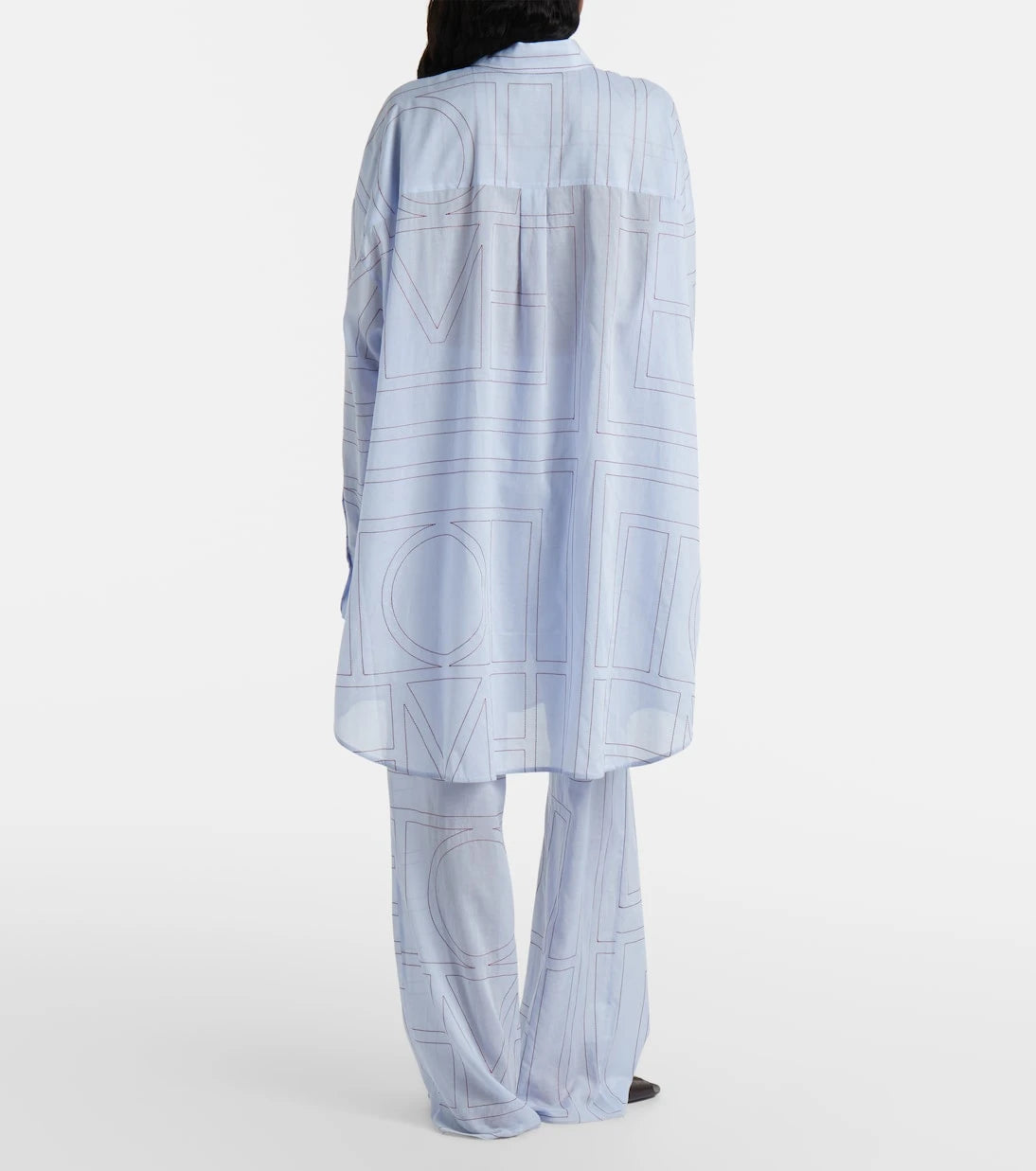 Toteme - Embroidered cotton-blend poplin shirt