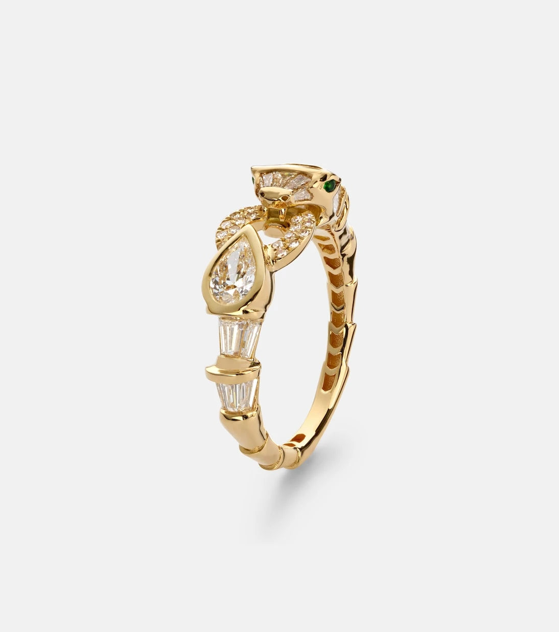Shay Jewelry - Serpentine 18kt gold ring with diamonds