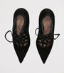 Gianvito Rossi Black Suede Tie-Up Pumps 95