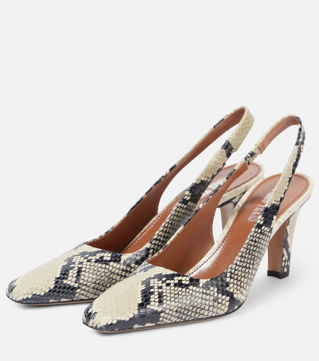 Paris Texas - Belle 75 snake-effect leather slingback pumps