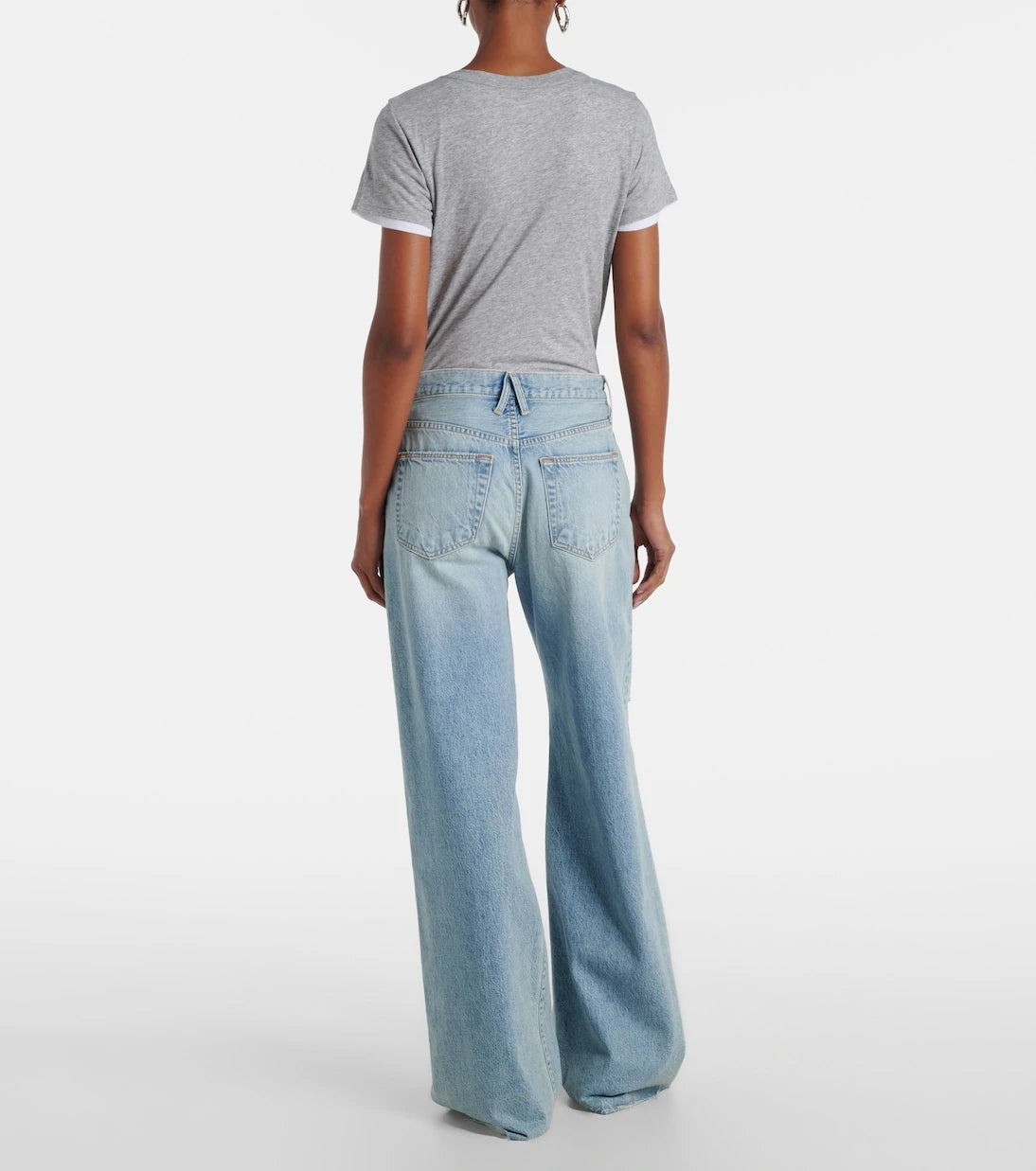 Slvrlake - Nico distressed mid-rise wide-leg jeans