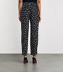 Blazé Milano Navy Silk Polka-Dot Mariquita Straight Trousers