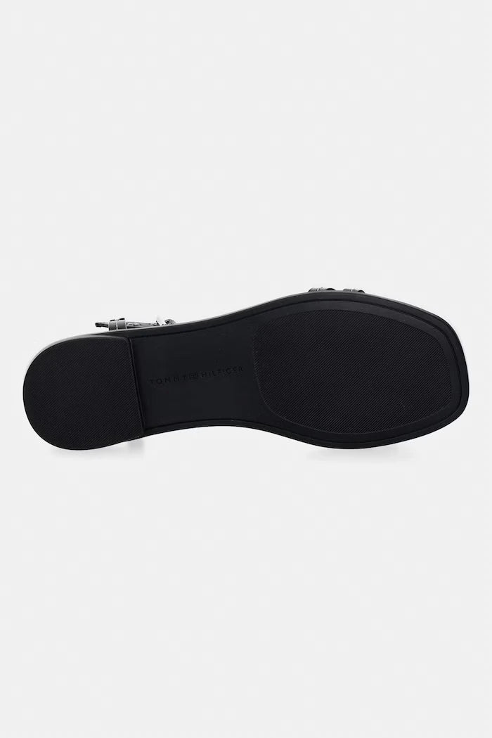 Tommy Hilfiger Kadın Deri Sandalet FLAT SANDAL STITCHING