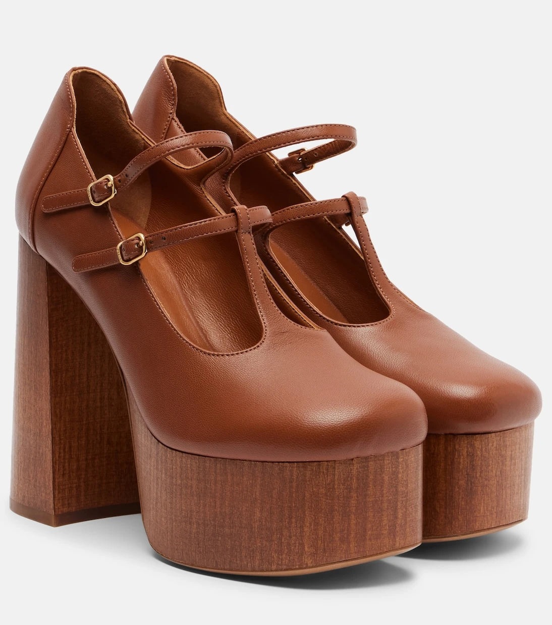 Chloé - Loti leather platform Mary Jane pumps