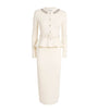 Self-Portrait Ivory Knitted Embellished Midi Dress