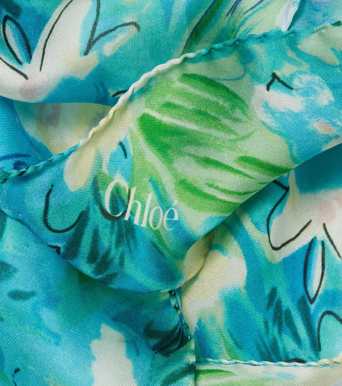 Chloé - Chloé Wild Flowers floral silk scarf