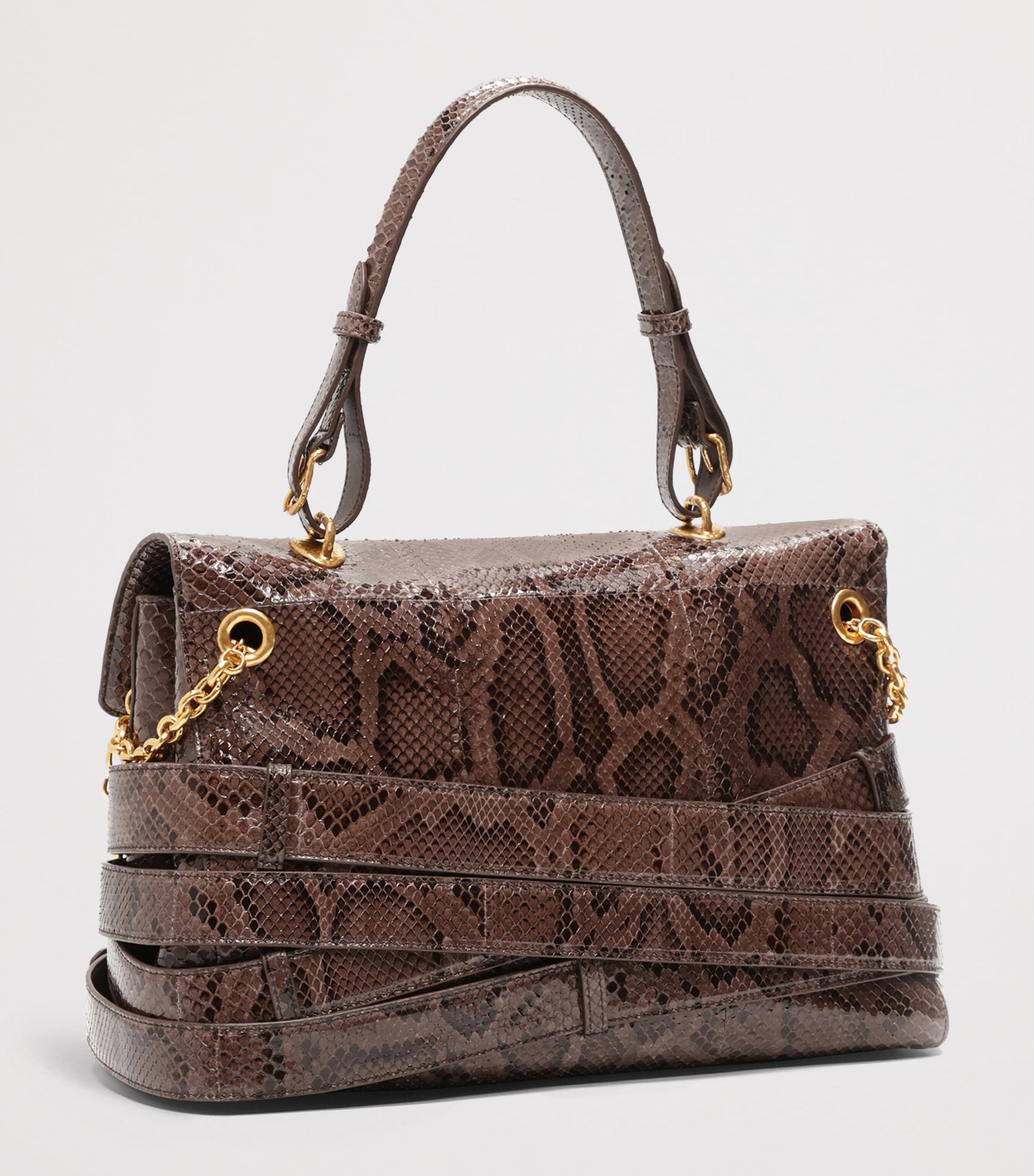 Schiaparelli Python Skin Belts Soft Secret Shoulder Bag