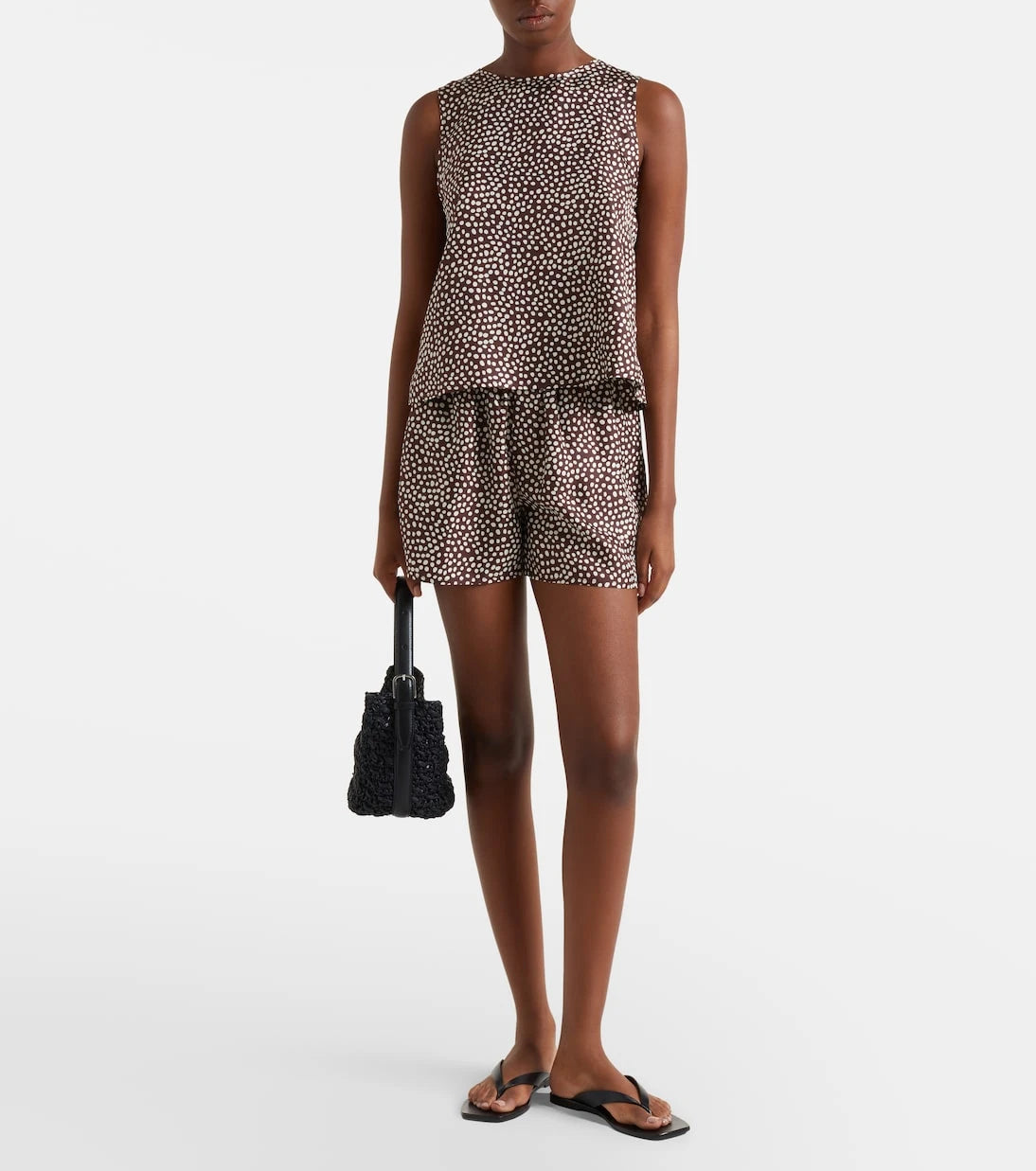 Asceno - Franca polka-dot silk charmeuse shorts