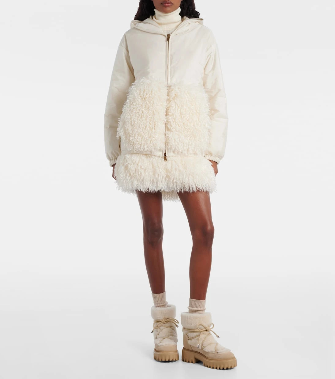 Moncler - Paneled zip-up hoodie