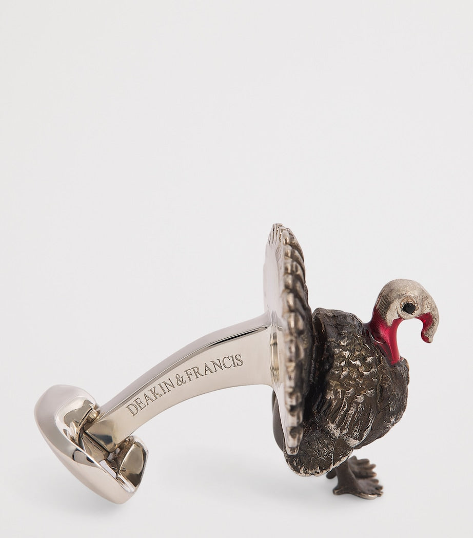 Deakin & Francis Sterling Silver Wild Turkey Cufflinks
