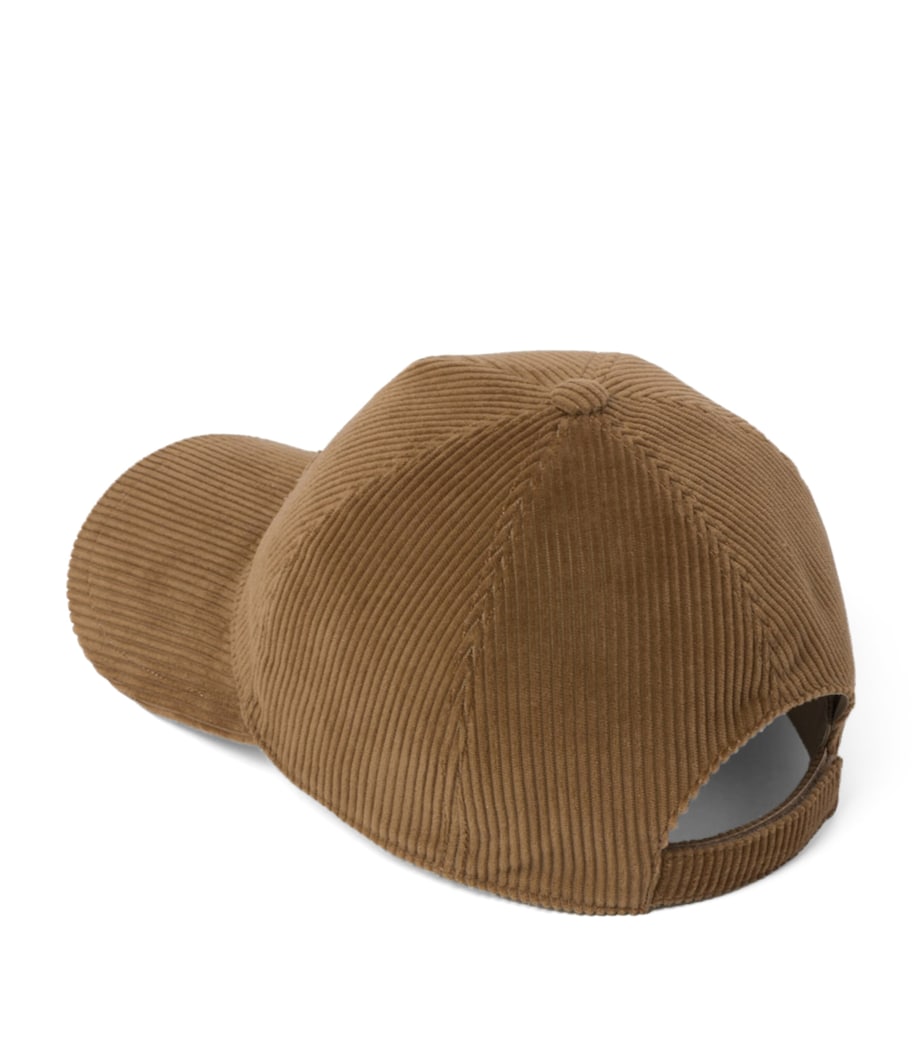 Brown Corduroy Logo Baseball Cap