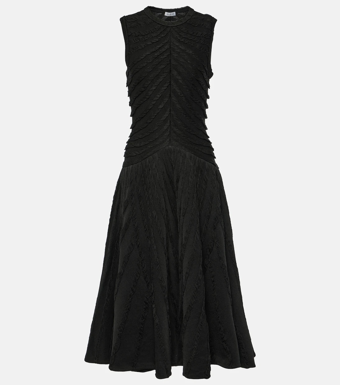 Alaïa - فستان ميدي بتصميم مزموم