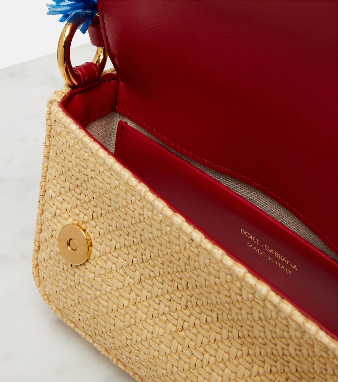 Dolce&Gabbana - 3.5 Small raffia-effect crossbody bag