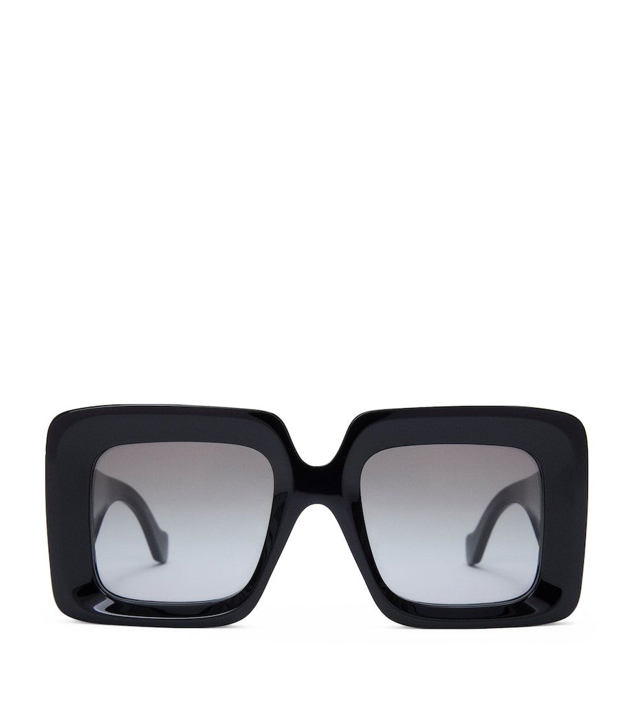 Black Bevelled Square Sunglasses