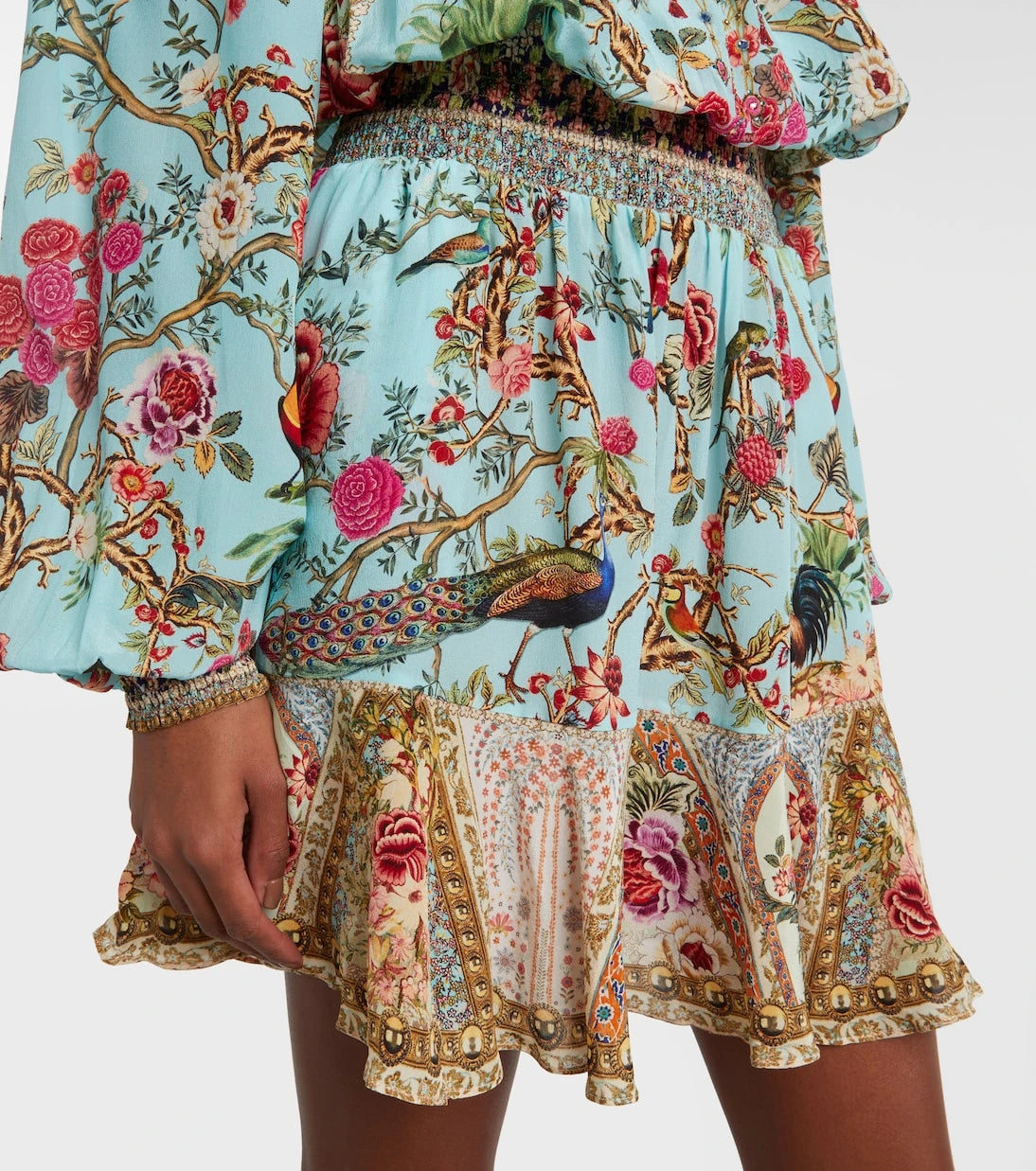 Camilla - Embellished off-shoulder silk crêpe minidress