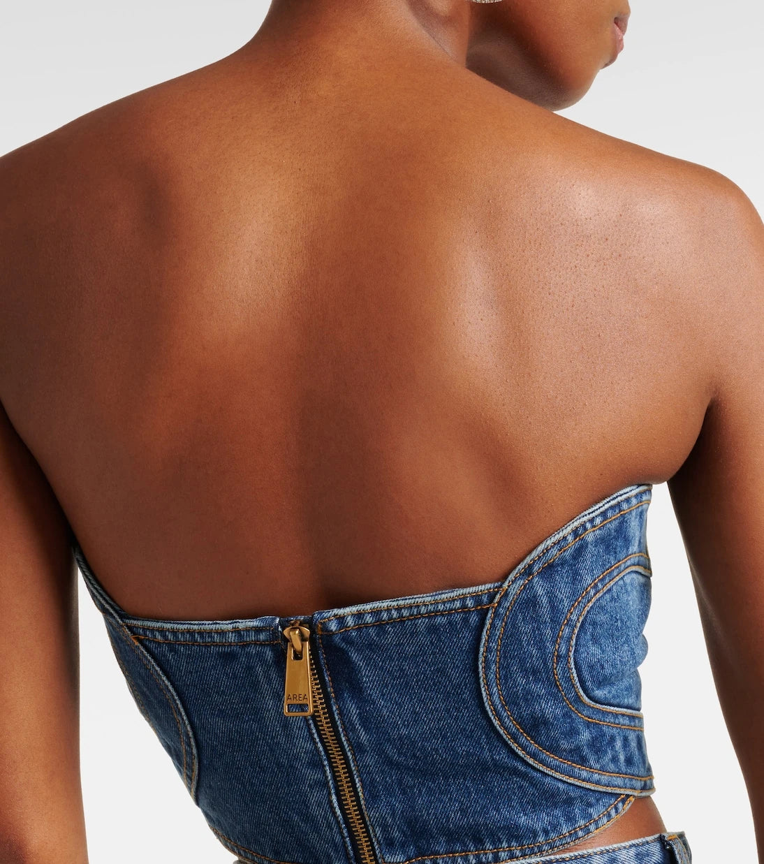 Area - Strapless denim top