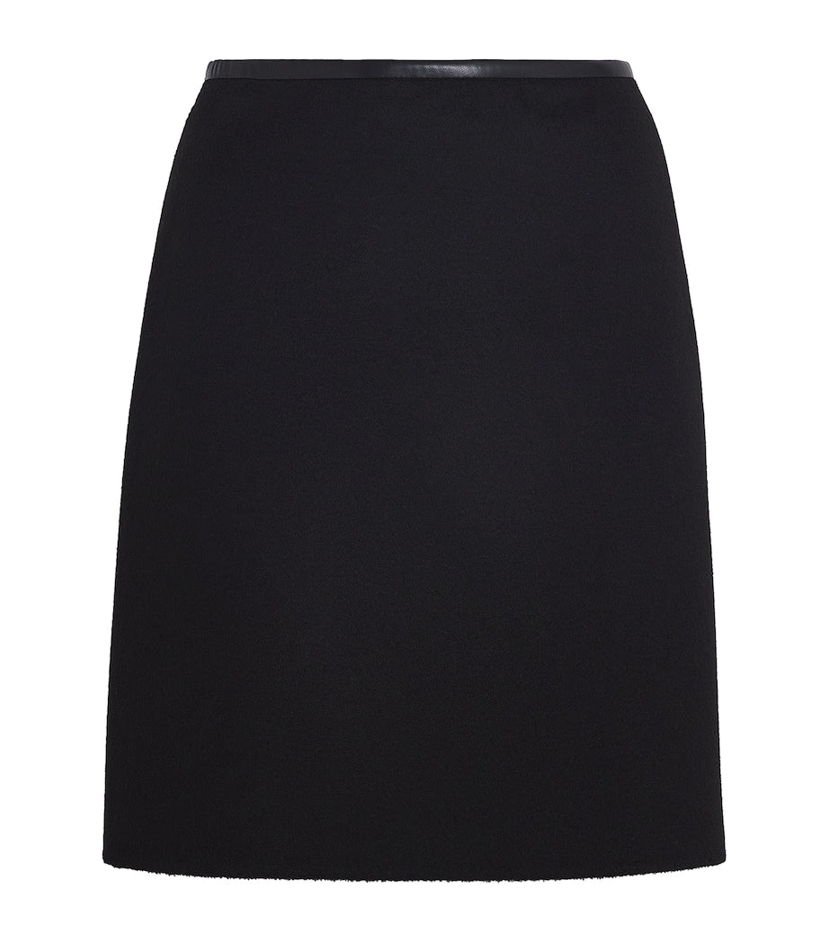 Black Wool-Cashmere Mini Skirt