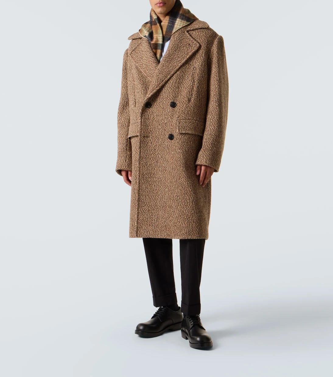 Dries Van Noten - Kruvaze yün karışımı palto