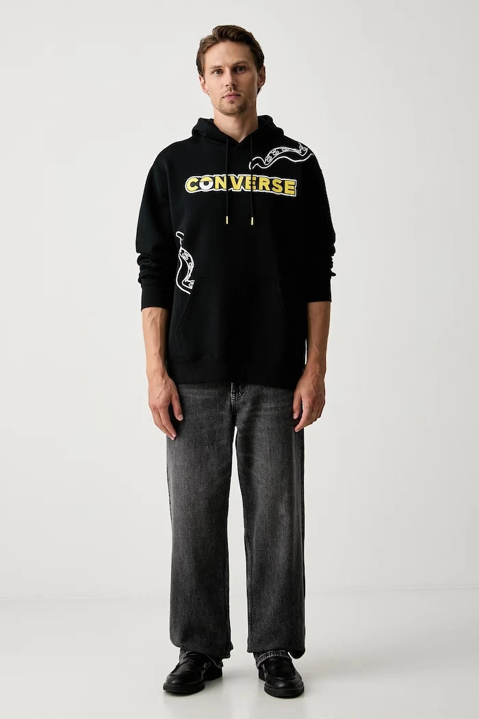 Converse x Minions & Monsters pamuklu kapüşonlu sweatshirt