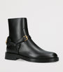 Valentino Garavani Black Leather Signature VLogo Ankle Boots 30