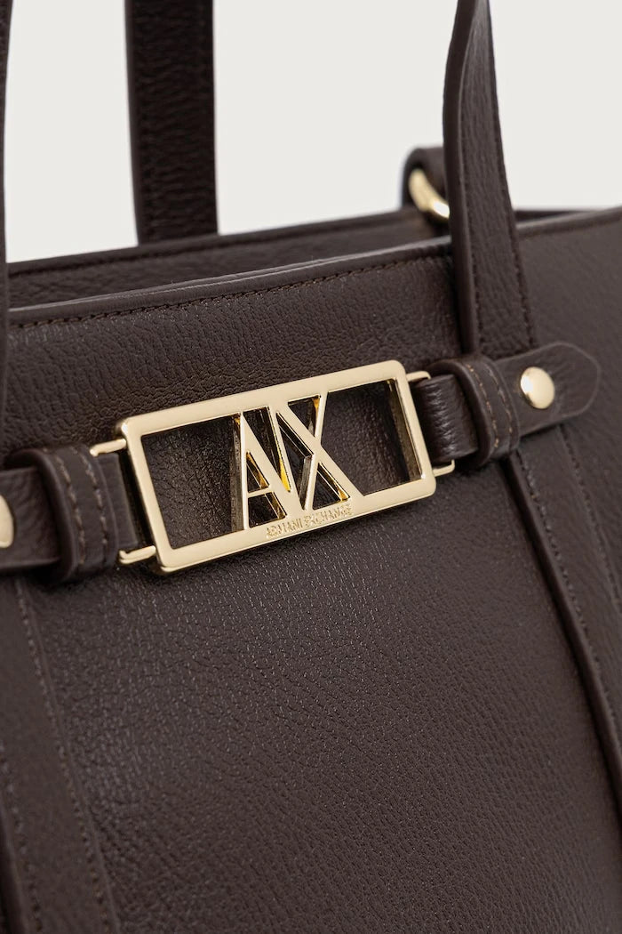 Armani Exchange suni deri kadın alışveriş çantası