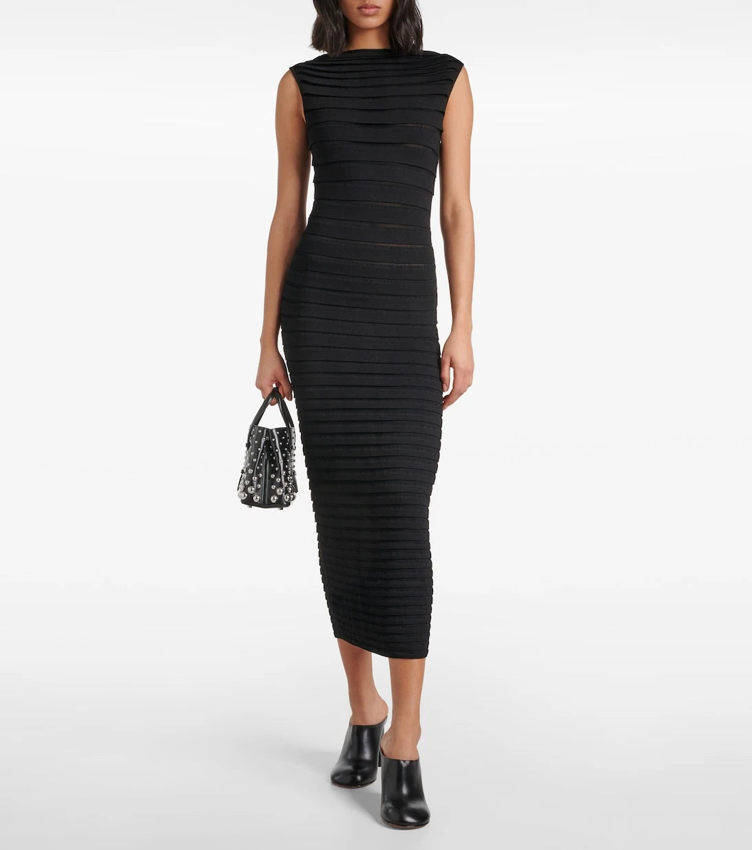Alaïa - فستان ميدي مخطط