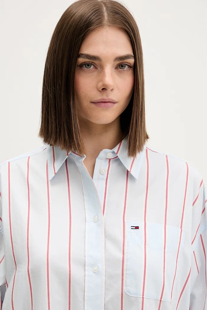 Tommy Jeans рокля тип риза от памук