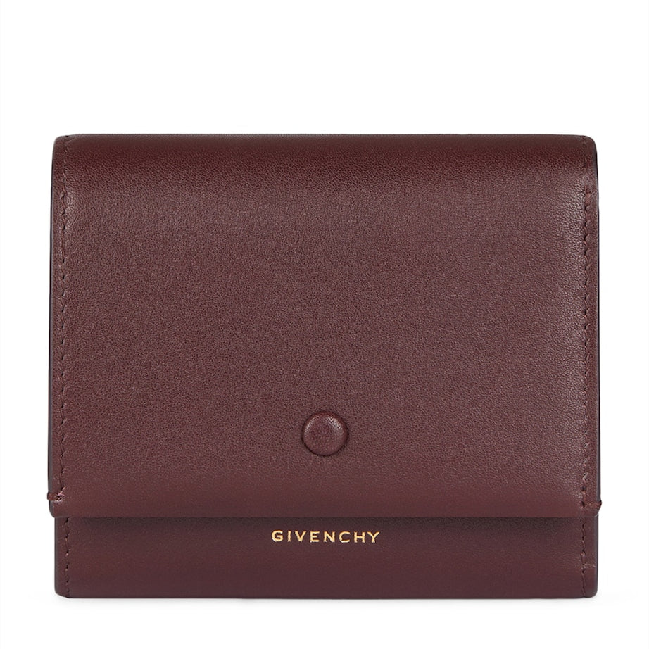 Givenchy Burgundy Leather Mini Day Trifold Wallet