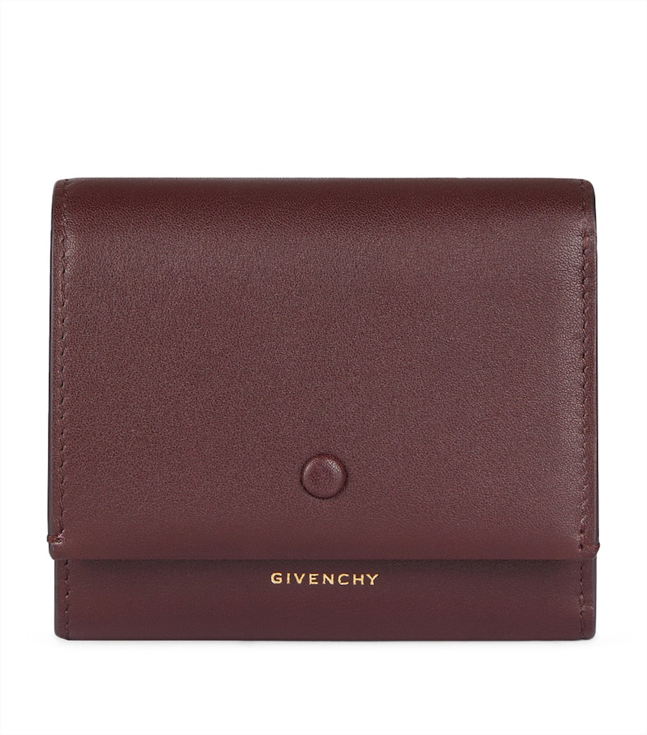 Givenchy Burgundy Leather Mini Day Trifold Wallet