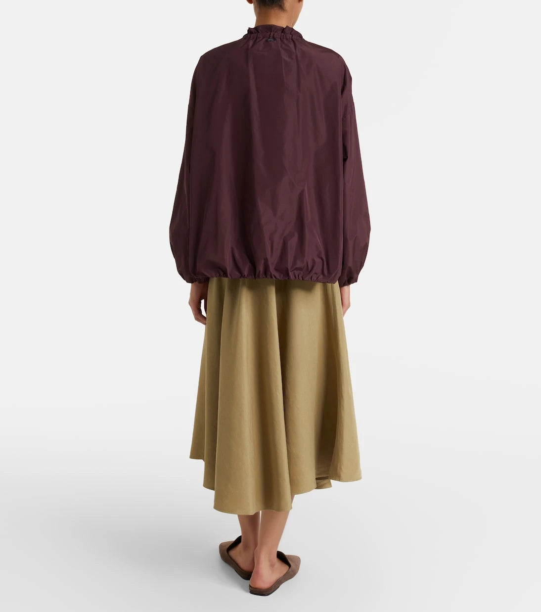 Max Mara - Linen and silk twill midi skirt