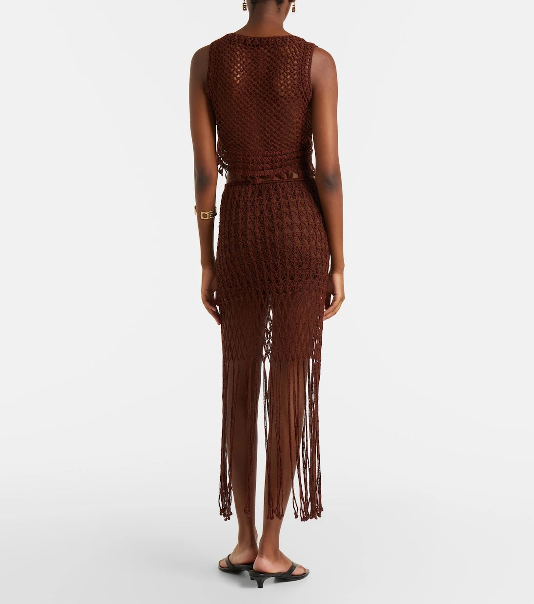 Anna Kosturova - Crochet fringed cotton miniskirt