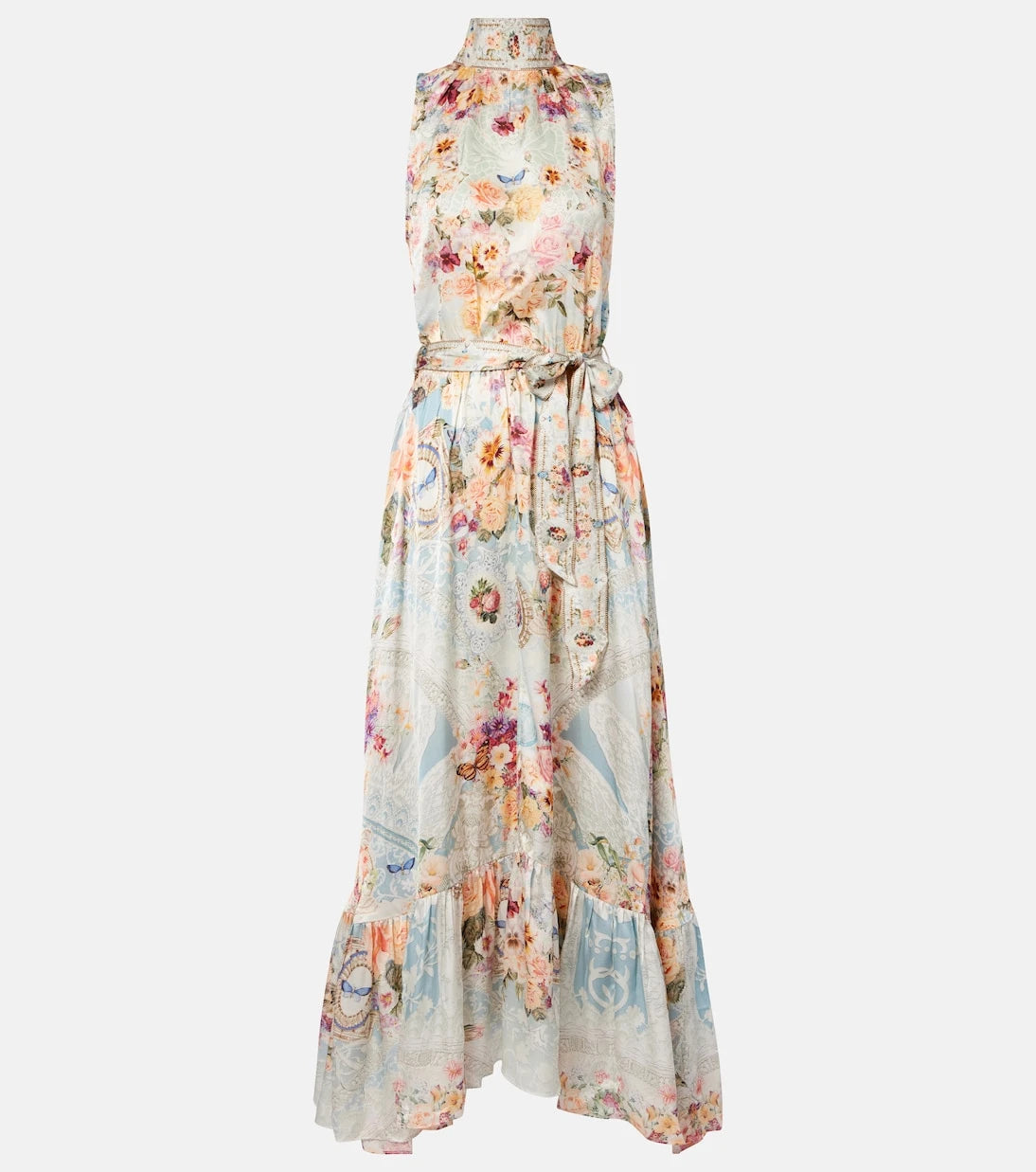 Camilla - Embellished floral silk maxi dress
