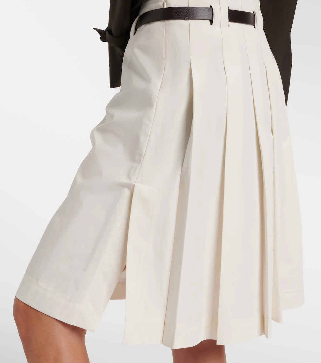 Ferragamo - Belted cotton and silk miniskirt