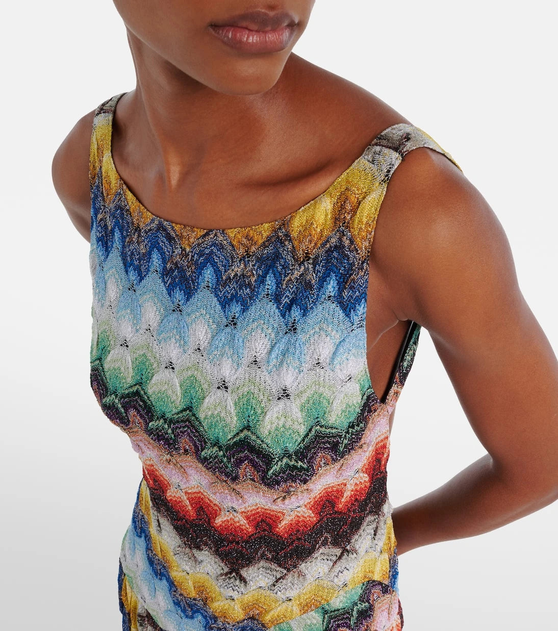 Missoni - فستان ماكسي لاميه مفتوح الظهر