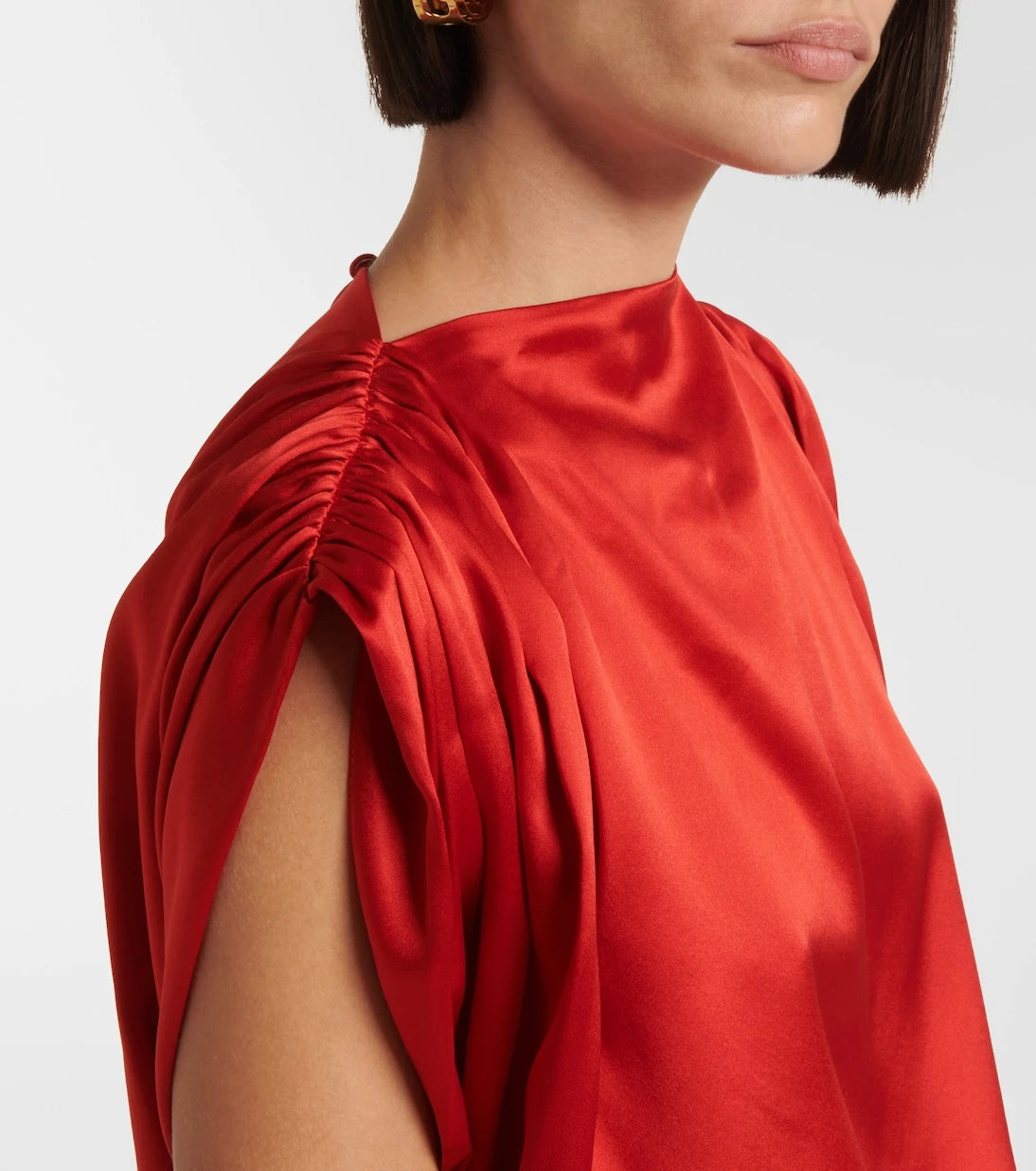 The Sei - Gathered silk satin crop top
