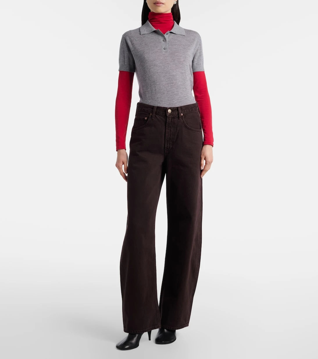 Agolde - جينز واسع الساقين بتصميم منخفض الانحناء