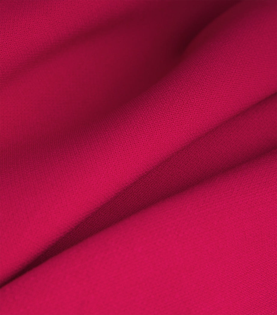 Carolina Herrera Pink Stretch-Virgin Wool Draped Midi Dress