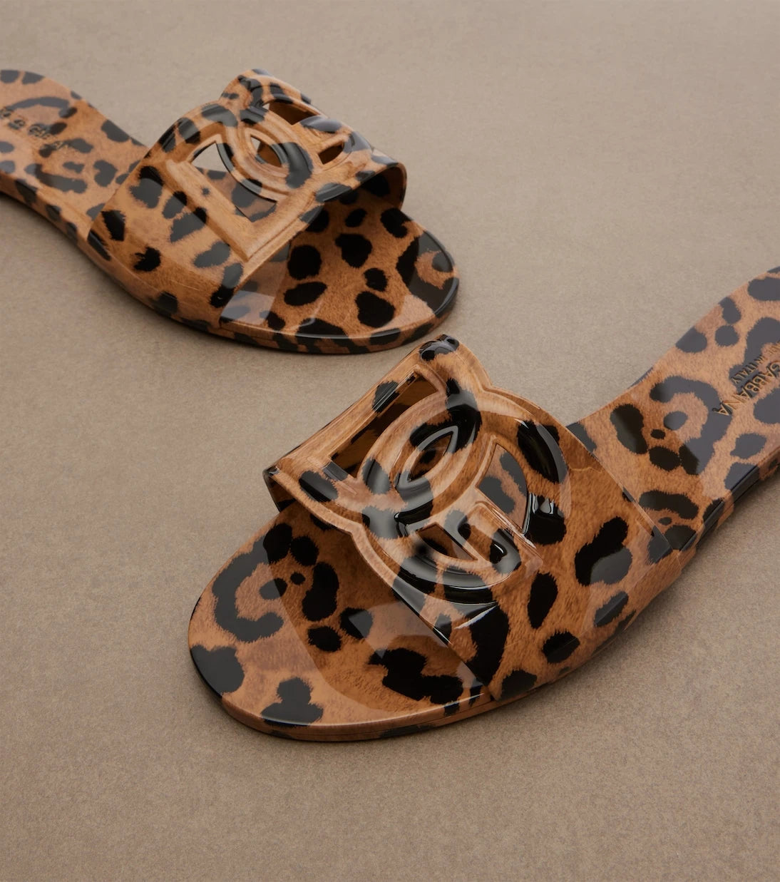 Dolce&Gabbana - DG leopard-print slides