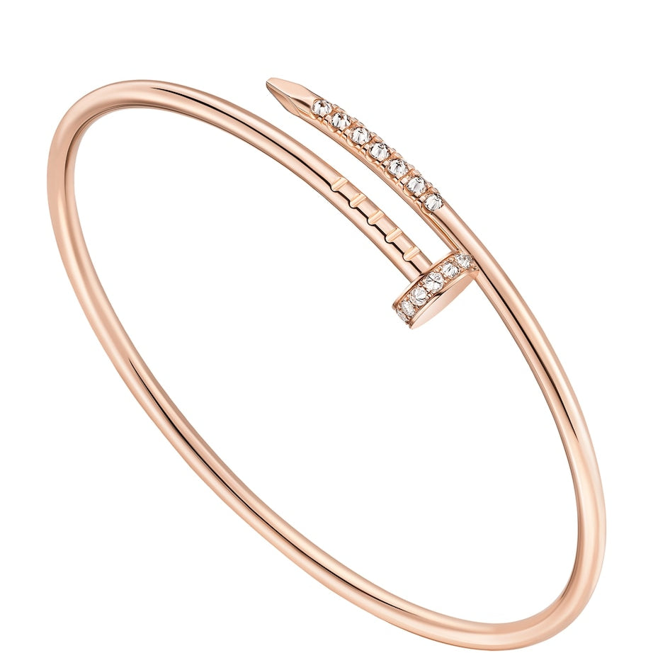 Small Rose Gold and Diamond Juste Un Clou Bracelet